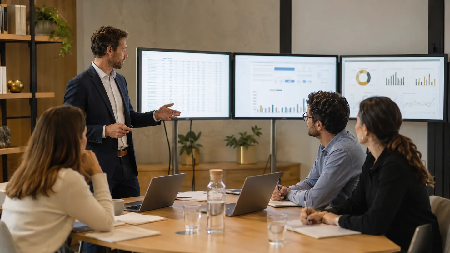 Une contrôleuse de gestion construit un tableau de bord Excel fiable à partir de données structurées et de tableaux croisés dynamiques.