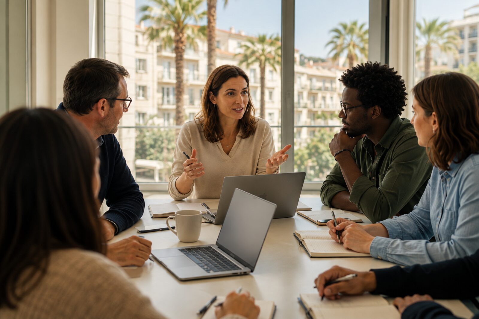 Session de formation professionnelle en petit groupe à Cannes